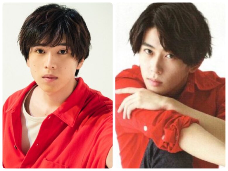 坂東龍汰と末澤誠也が似ている正面写真、赤いシャツ